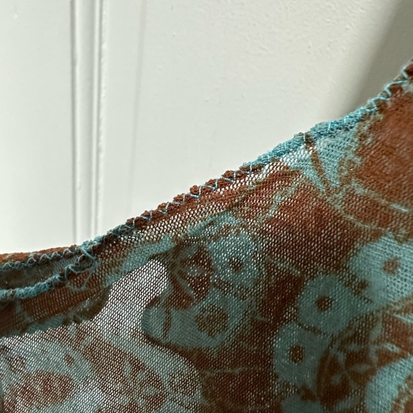 Y2K Save the Queen Sheer Floral Paisley Top Fairycore Mermaidcore Size Med - Picture 7 of 9